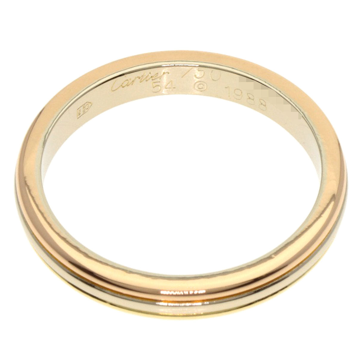 CARTIER Three colors # 54 Ring K18 Yellow Gold K18 White GoldLadies [Used]