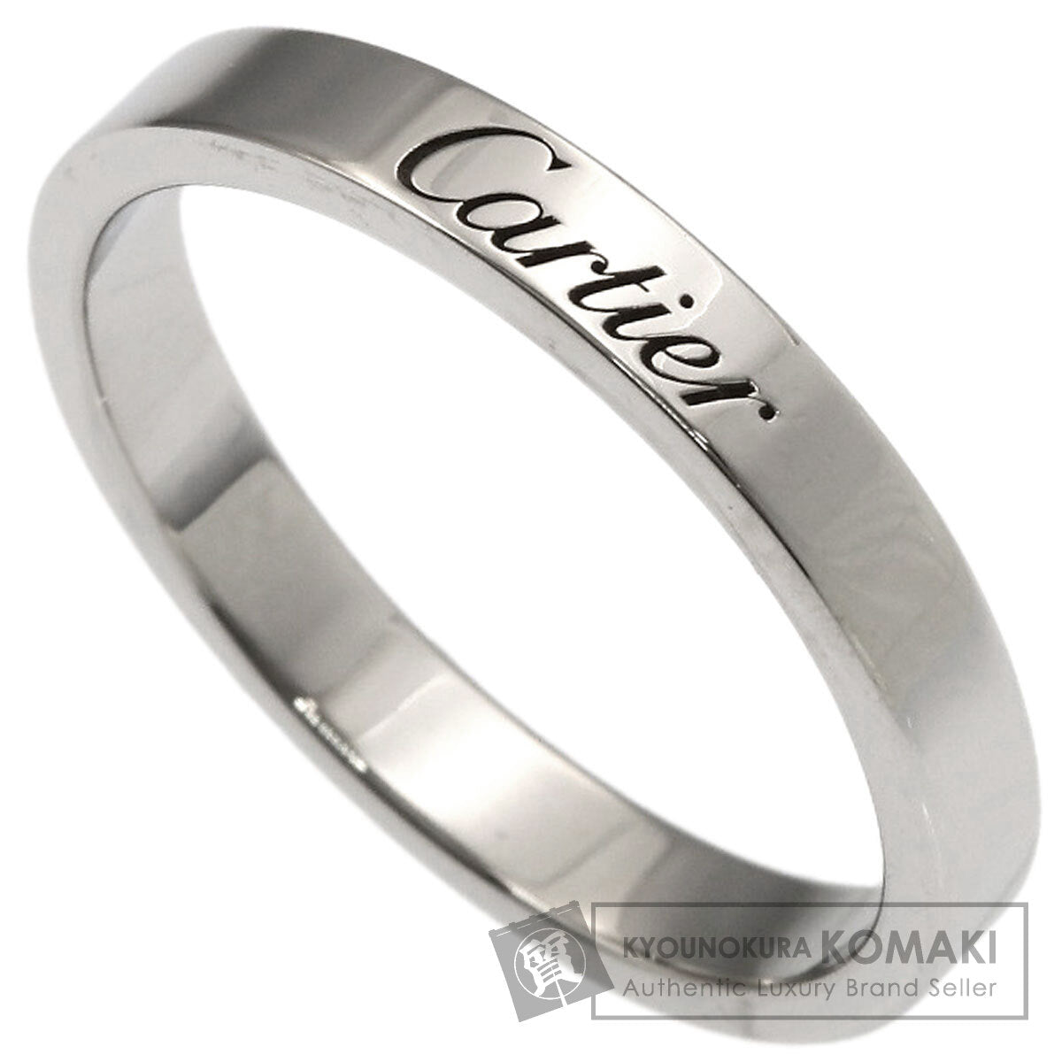 CARTIER Flat Band #55 Ring Platinum PT950 Ladies [Used]