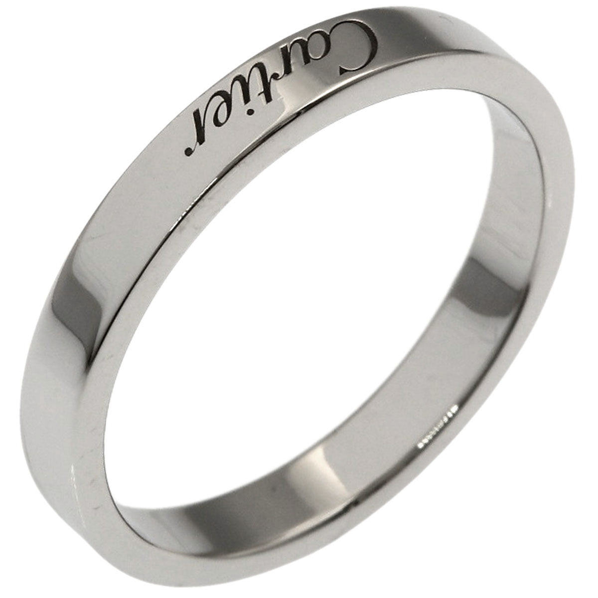 CARTIER Flat Band #55 Ring Platinum PT950 Ladies [Used]