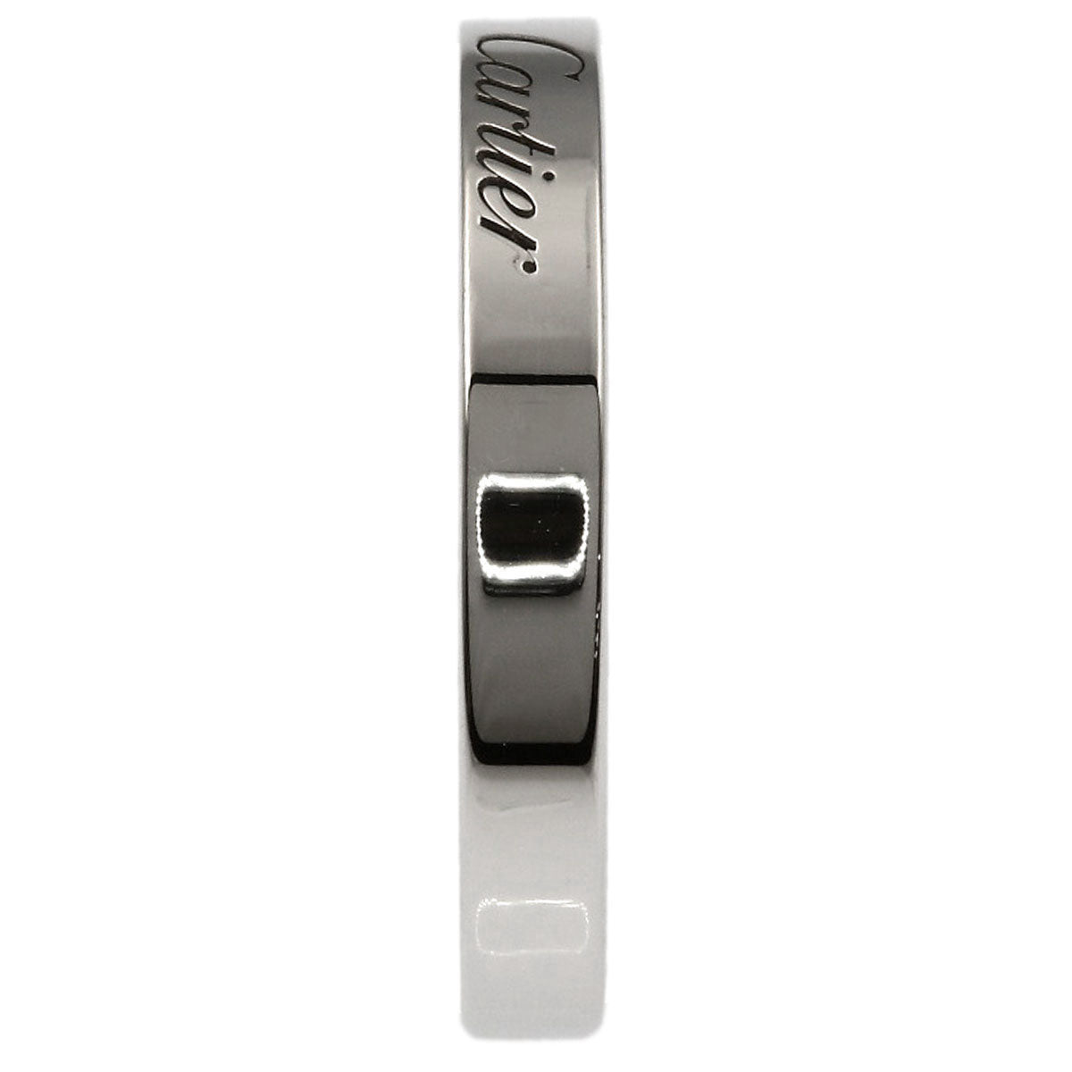 CARTIER Flat Band #55 Ring Platinum PT950 Ladies [Used]