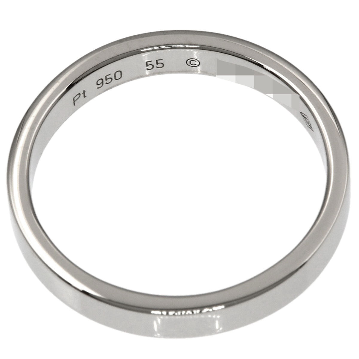 CARTIER Flat Band #55 Ring Platinum PT950 Ladies [Used]