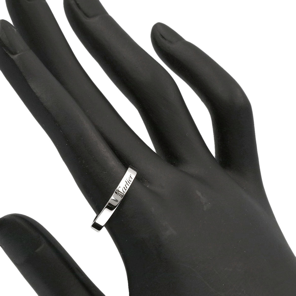 CARTIER Flat Band #55 Ring Platinum PT950 Ladies [Used]