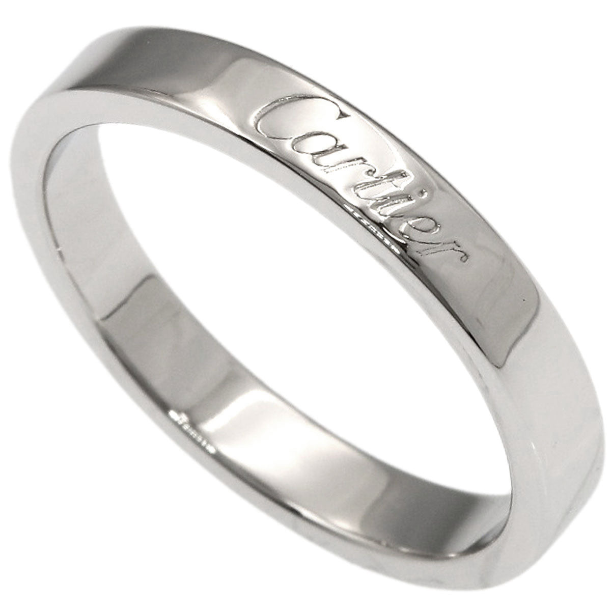 CARTIER Flat Band #52 Ring Platinum PT950 Ladies [Used]