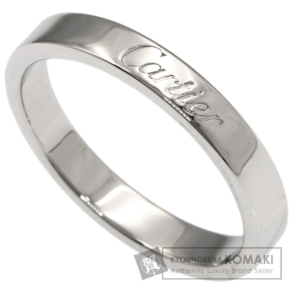 CARTIER Flat Band #52 Ring Platinum PT950 Ladies [Used]