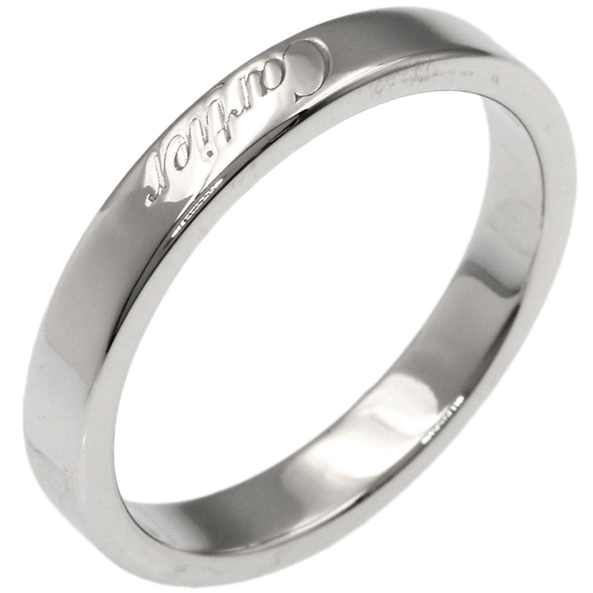 CARTIER Flat Band #52 Ring Platinum PT950 Ladies [Used]