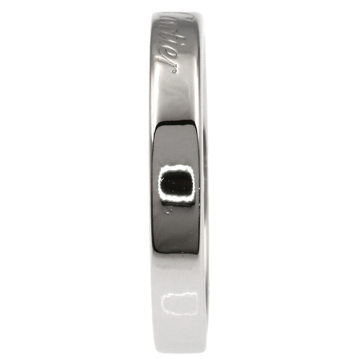 CARTIER Flat Band #52 Ring Platinum PT950 Ladies [Used]