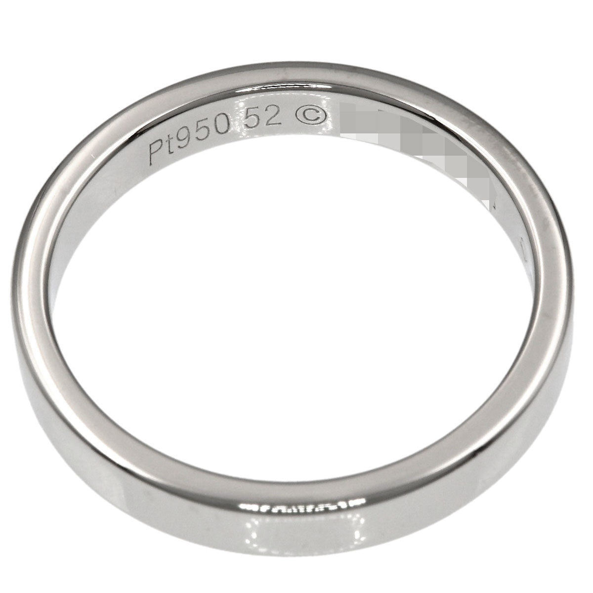 CARTIER Flat Band #52 Ring Platinum PT950 Ladies [Used]