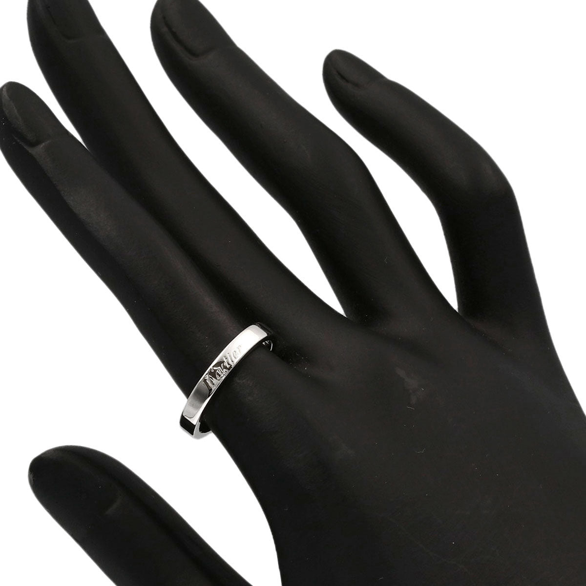 CARTIER Flat Band #52 Ring Platinum PT950 Ladies [Used]