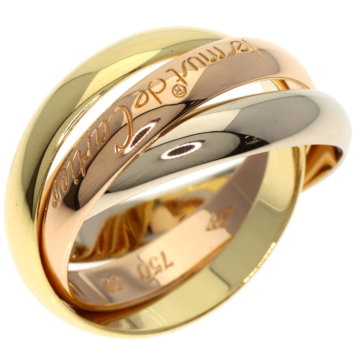 CARTIER Trinity #50 Ring K18 Yellow Gold K18 White GoldLadies [Used]