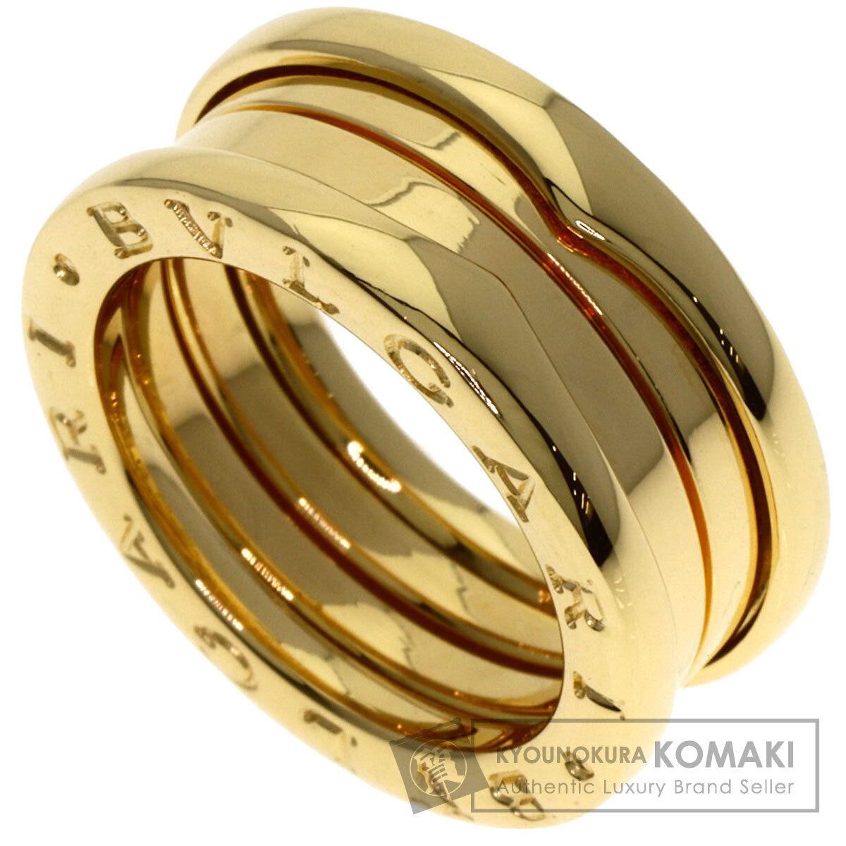 BVLGARI B.zero1 2 Band #49 Ring K18 Yellow Gold Ladies [Used]