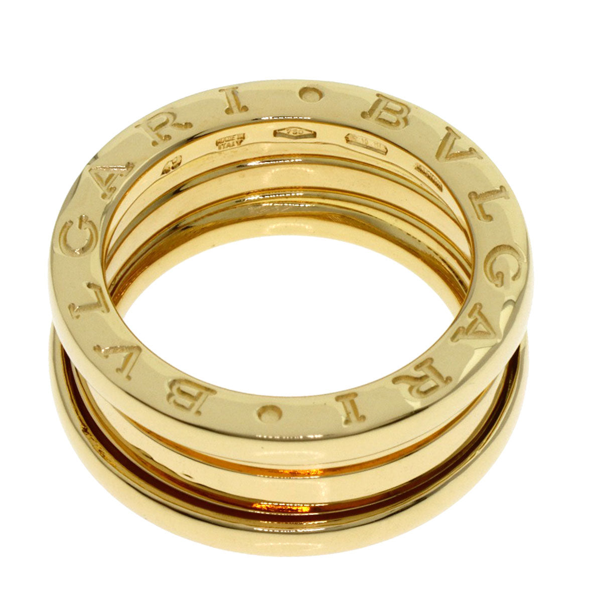 BVLGARI B.zero1 2 Band #49 Ring K18 Yellow Gold Ladies [Used]