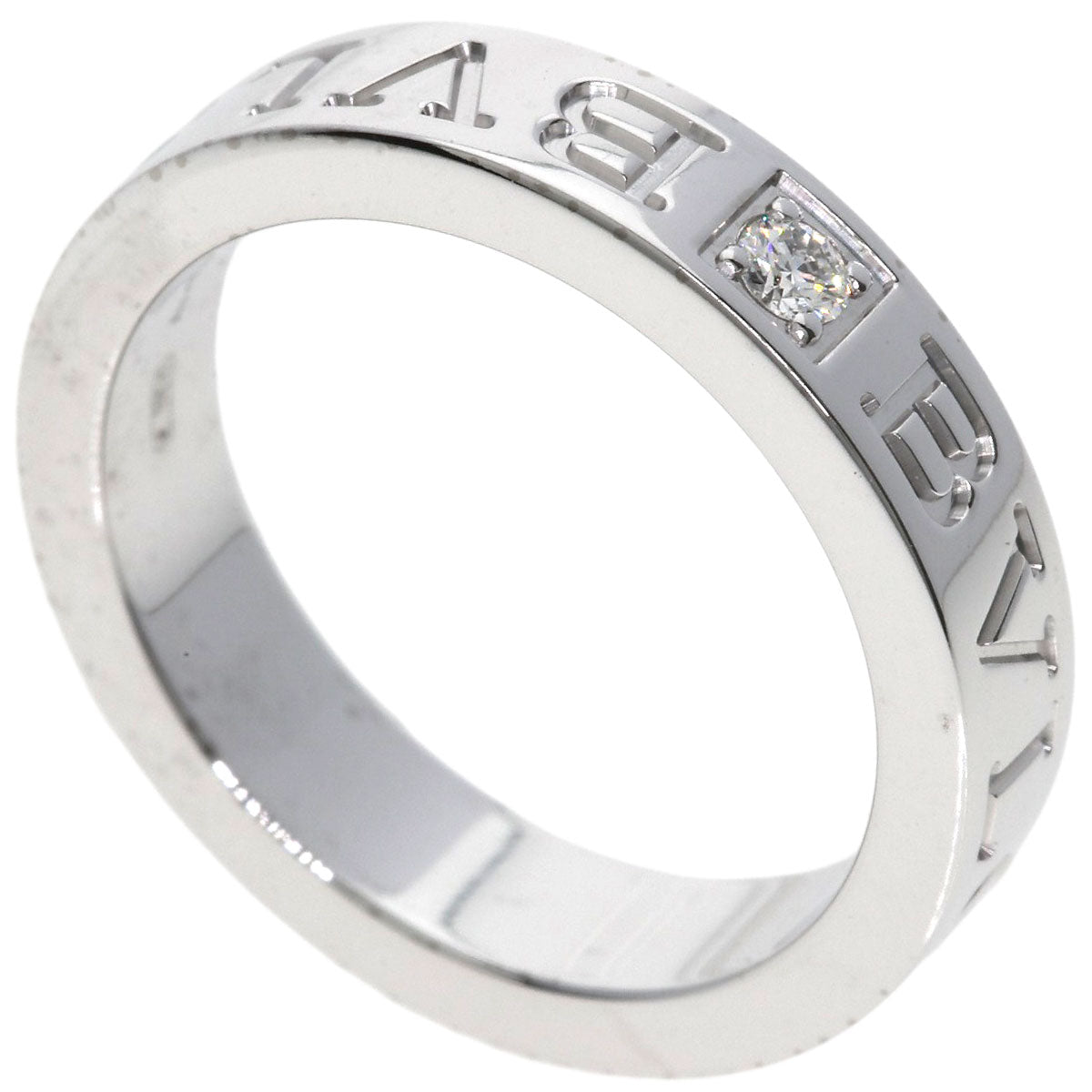 BVLGARI Double logo Diamond Ring K18 White Gold Ladies [Used]