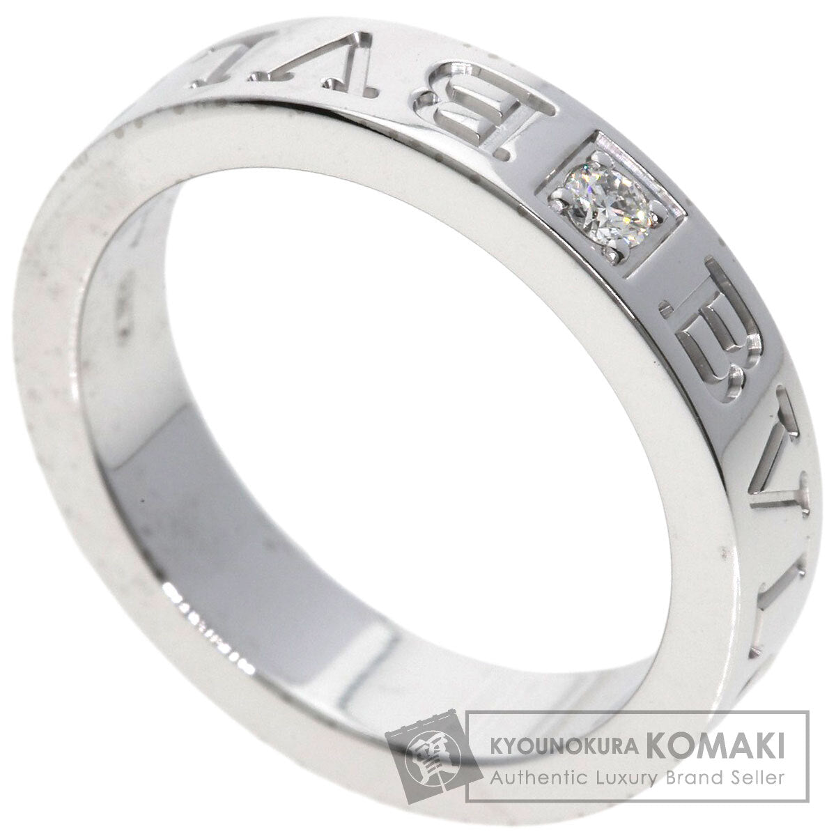 BVLGARI Double logo Diamond Ring K18 White Gold Ladies [Used]