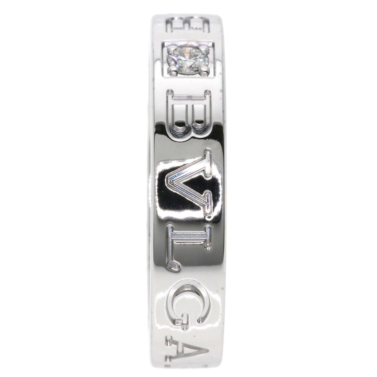 BVLGARI Double logo Diamond Ring K18 White Gold Ladies [Used]