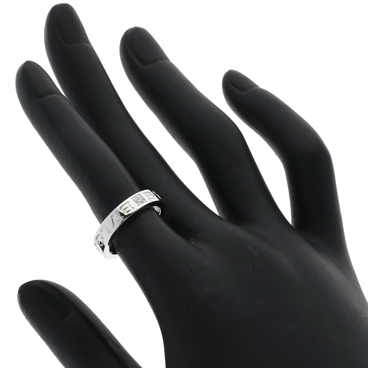 BVLGARI Double logo Diamond Ring K18 White Gold Ladies [Used]