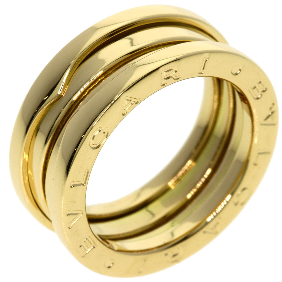 BVLGARI B.zero1 2 band #50 Ring K18 Yellow Gold Ladies [Used]