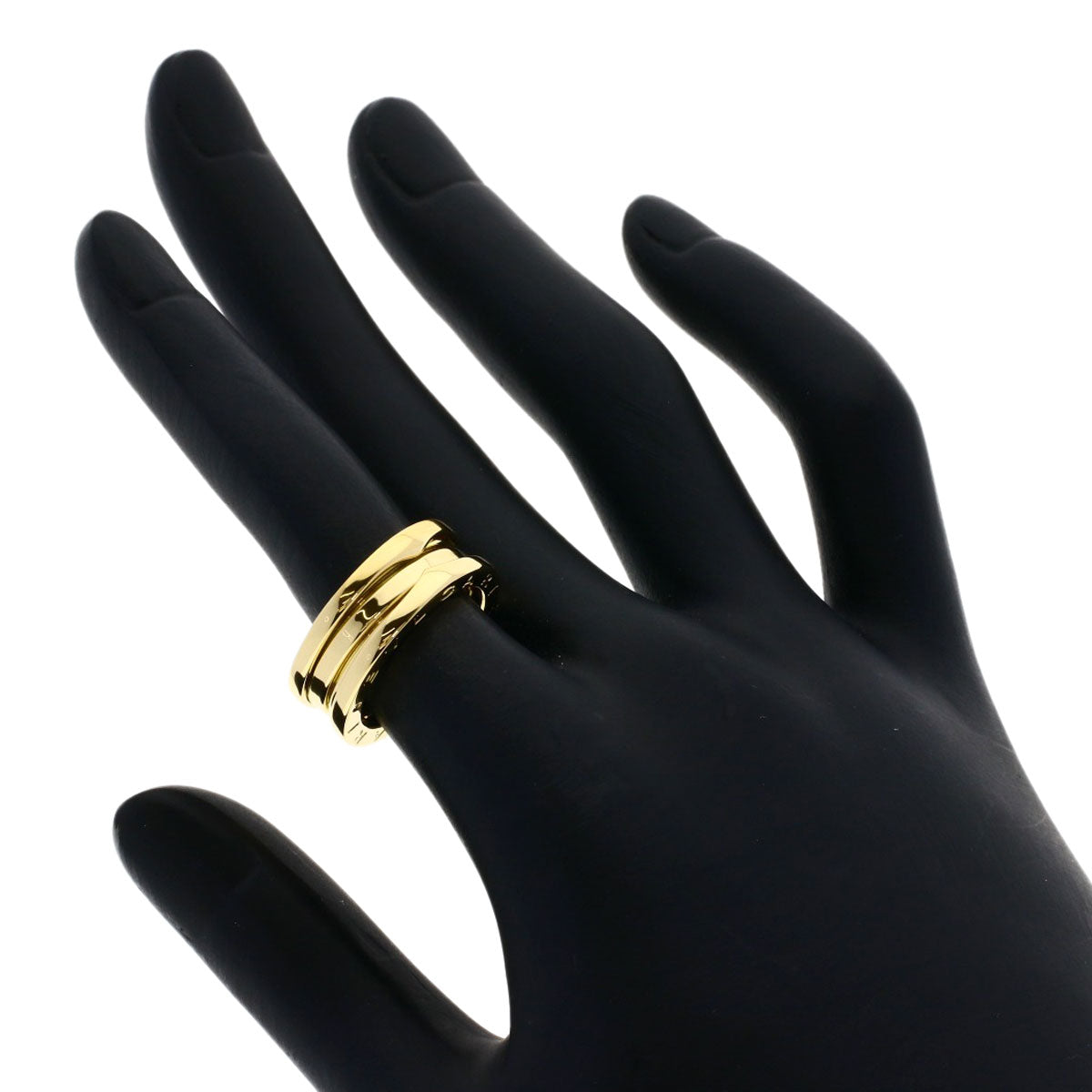 BVLGARI B.zero1 2 band #50 Ring K18 Yellow Gold Ladies [Used]