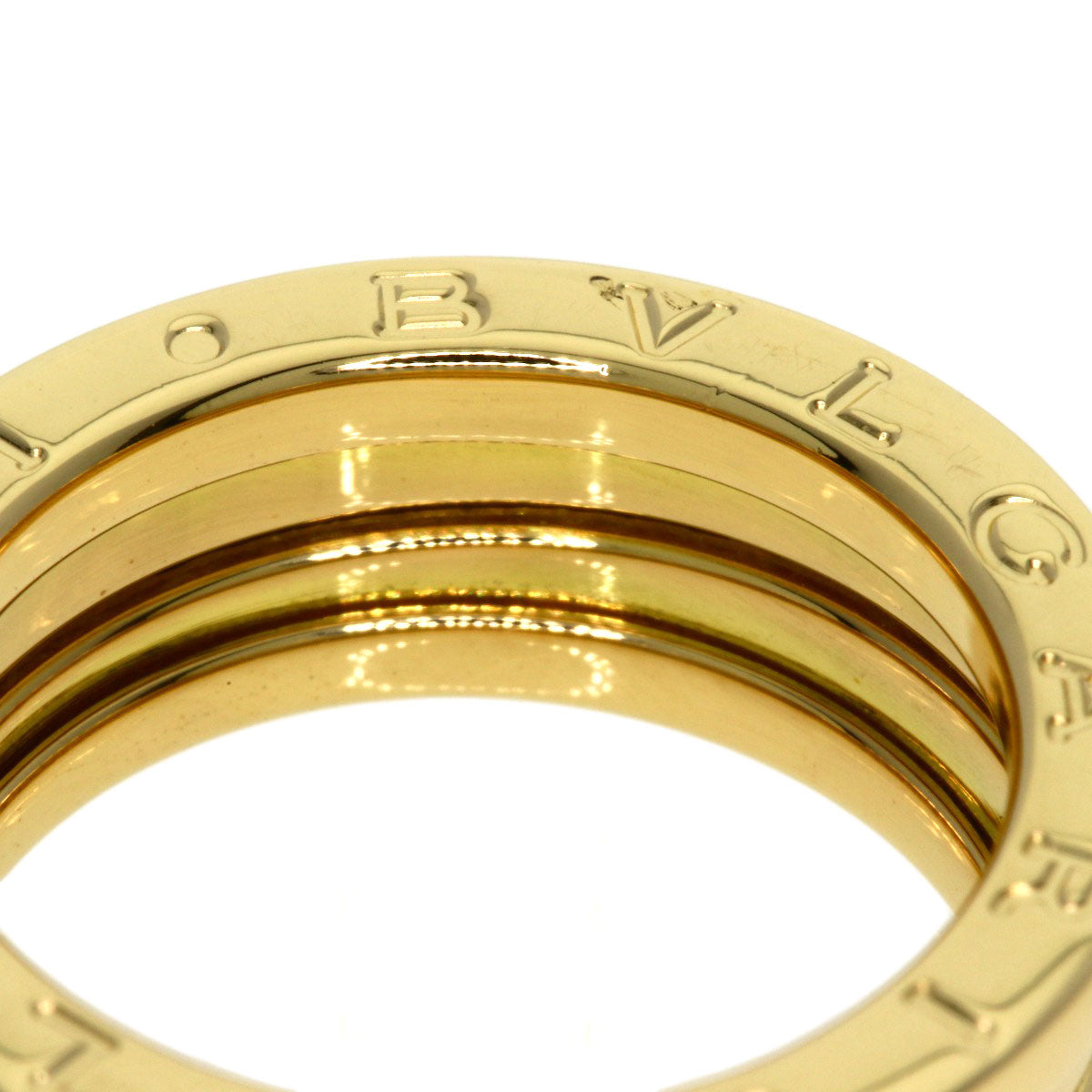 BVLGARI B.zero1 2 band #50 Ring K18 Yellow Gold Ladies [Used]