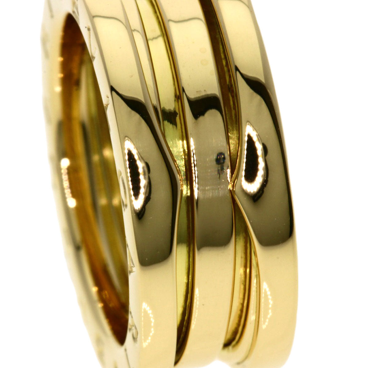 BVLGARI B.zero1 2 band #50 Ring K18 Yellow Gold Ladies [Used]