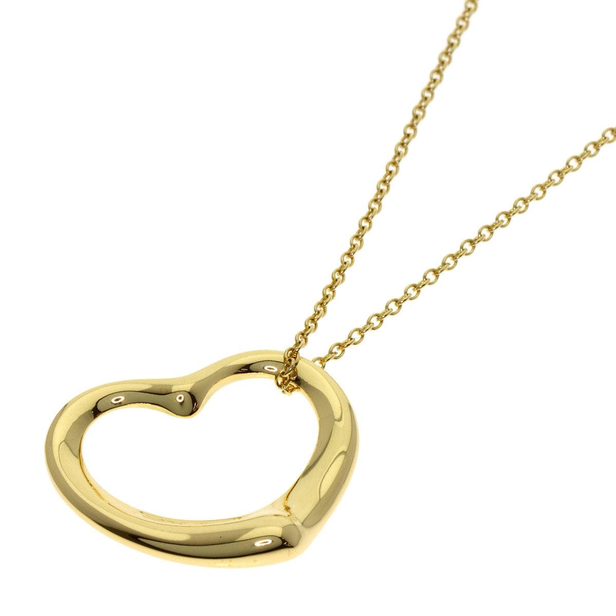 TIFFANY&Co. Open heart Necklace K18 Yellow Gold Ladies [Used]