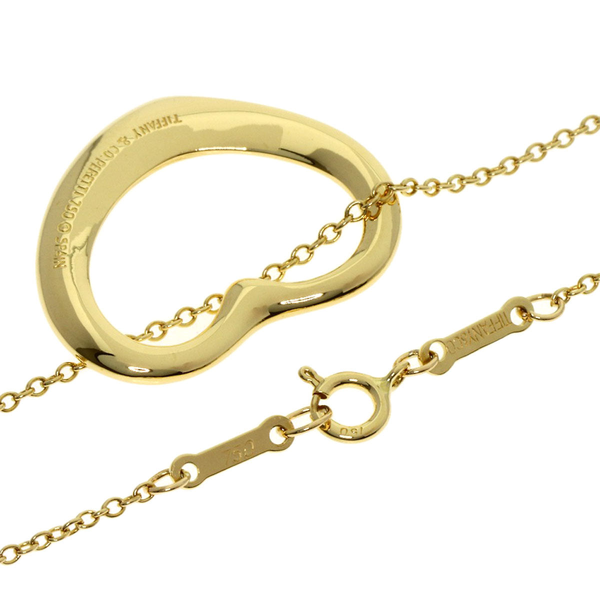 TIFFANY&Co. Open heart Necklace K18 Yellow Gold Ladies [Used]