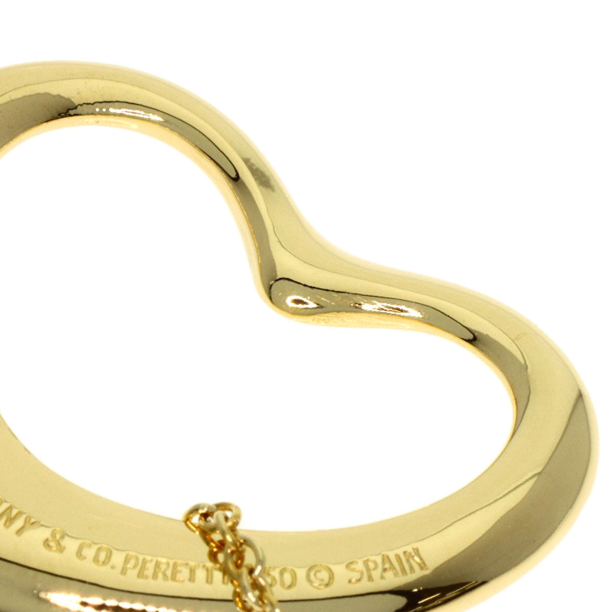 TIFFANY&Co. Open heart Necklace K18 Yellow Gold Ladies [Used]