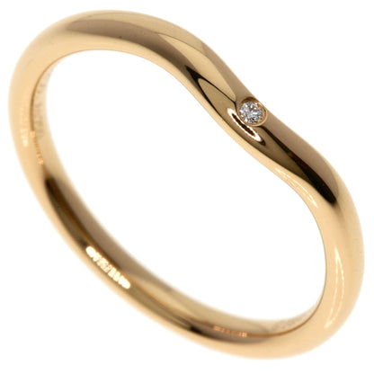 TIFFANY&Co. Curved Band 1P Diamond Ring K18 Pink Gold Ladies [Used]