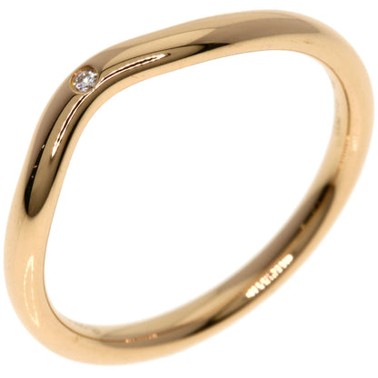 TIFFANY&Co. Curved Band 1P Diamond Ring K18 Pink Gold Ladies [Used]