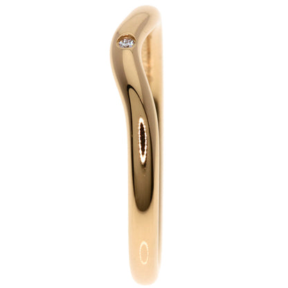 TIFFANY&Co. Curved Band 1P Diamond Ring K18 Pink Gold Ladies [Used]