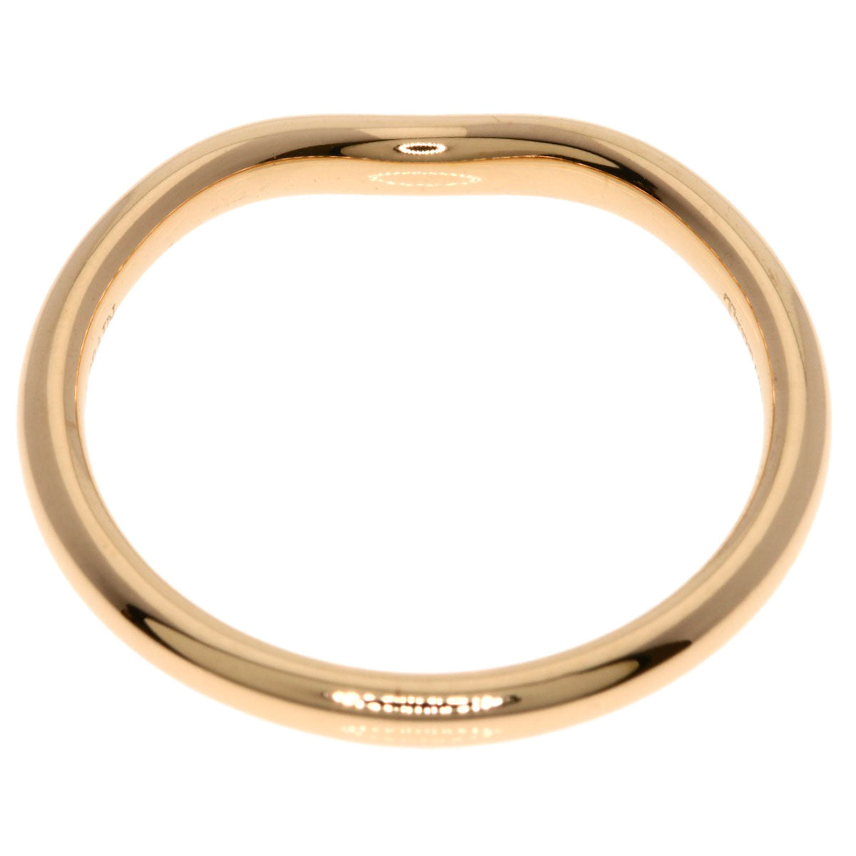 TIFFANY&Co. Curved Band 1P Diamond Ring K18 Pink Gold Ladies [Used]