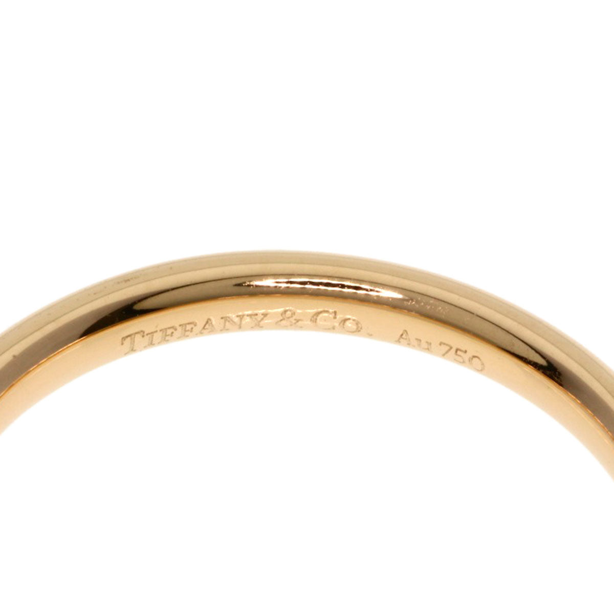TIFFANY&Co. Curved Band 1P Diamond Ring K18 Pink Gold Ladies [Used]