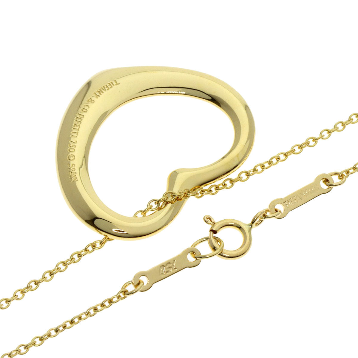 TIFFANY&Co. Open heart Necklace K18 Yellow Gold Ladies [Used]