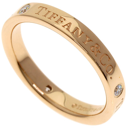 TIFFANY&Co. Logo Band Ring 3P Diamond Ring Platinum PT950 Ladies [Used]