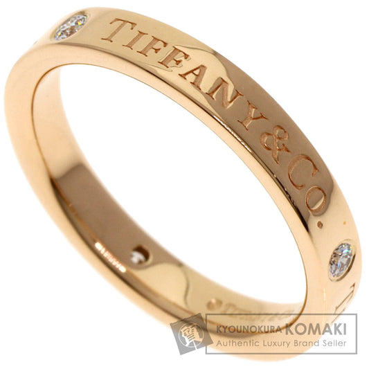 TIFFANY&Co. Logo Band Ring 3P Diamond Ring Platinum PT950 Ladies [Used]