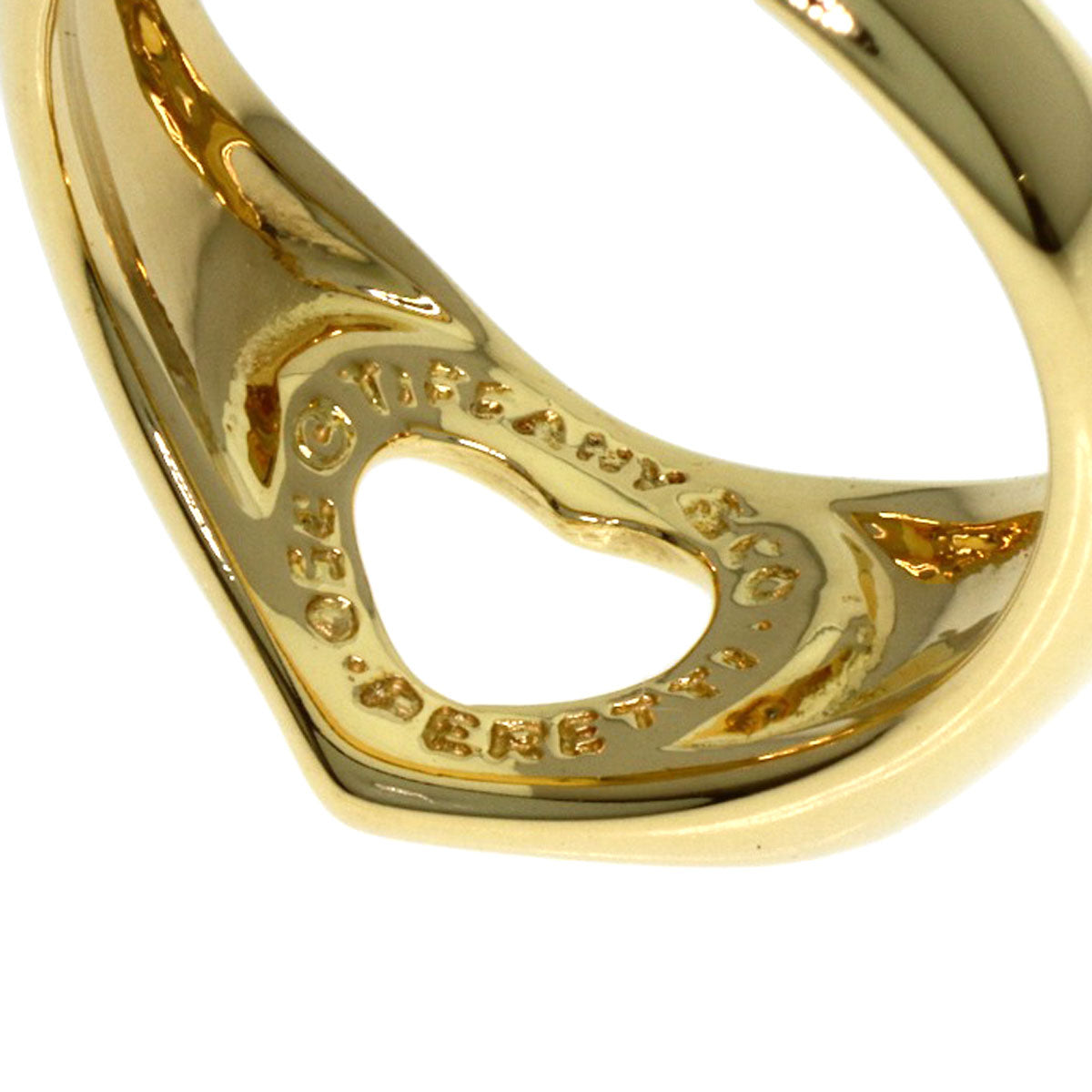 TIFFANY&Co. Open heart Ring K18 Yellow Gold Ladies [Used]