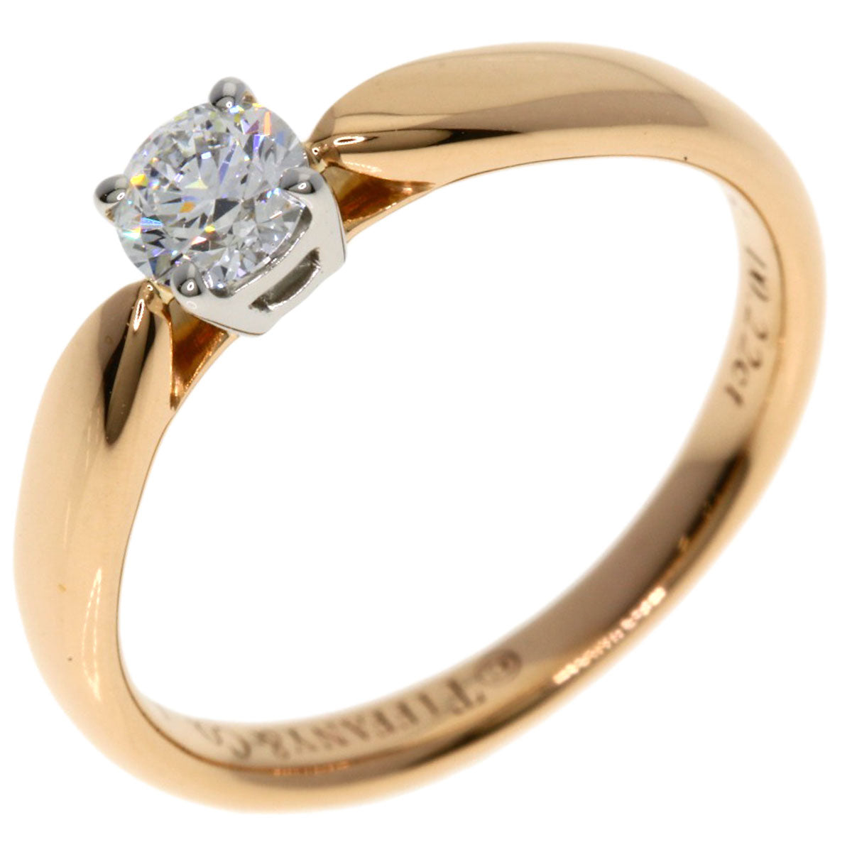 TIFFANY&Co. Harmony Solitaire Diamond Ring K18 Pink Gold PT950Ladies [Used]