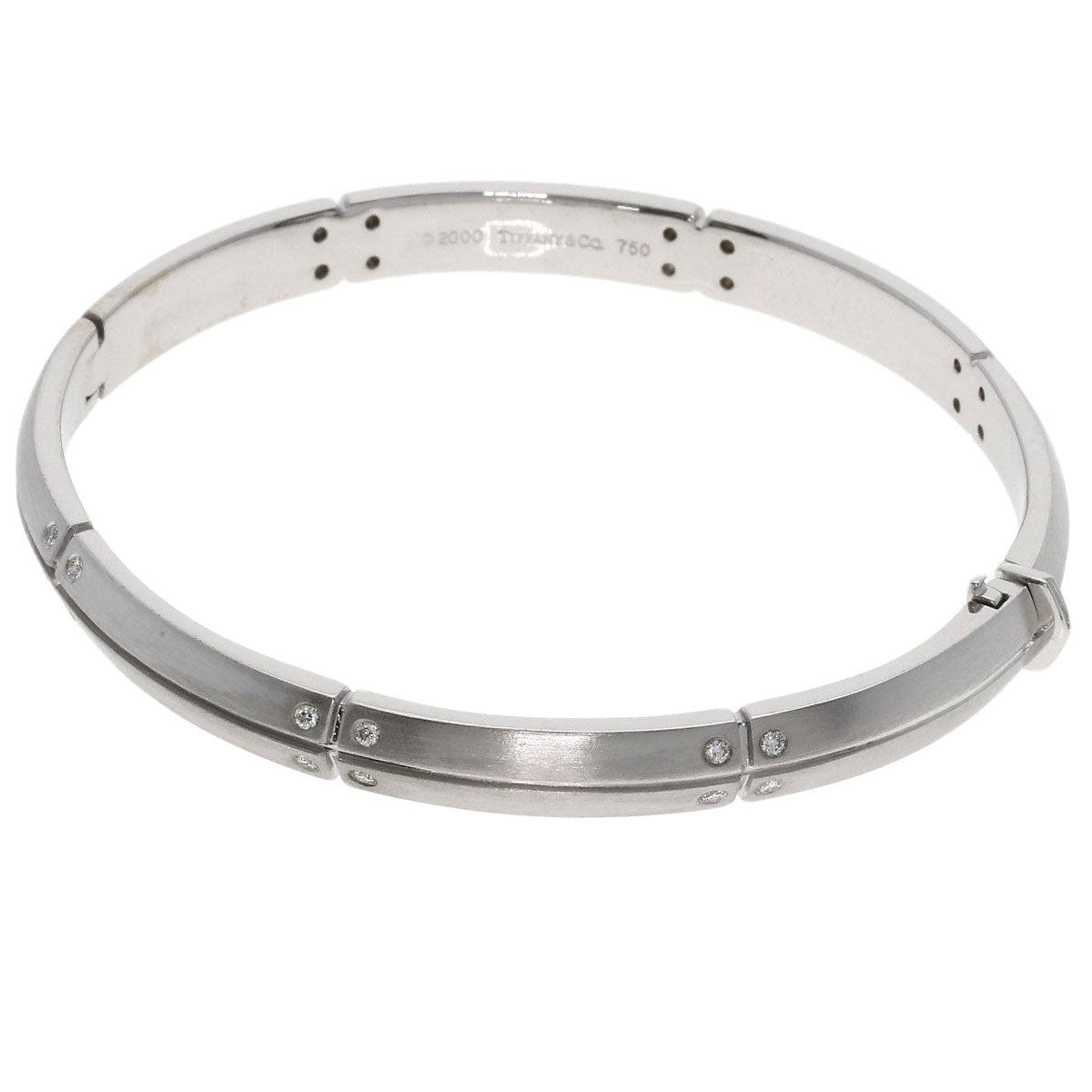TIFFANY&Co. Streamerica Diamond Bangle Bracelet K18 White Gold Ladies [Used]