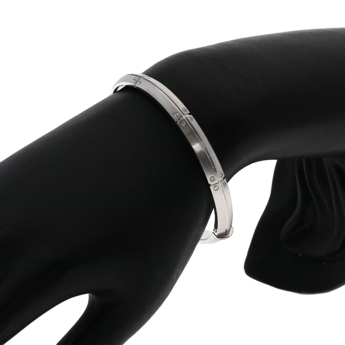 TIFFANY&Co. Streamerica Diamond Bangle Bracelet K18 White Gold Ladies [Used]