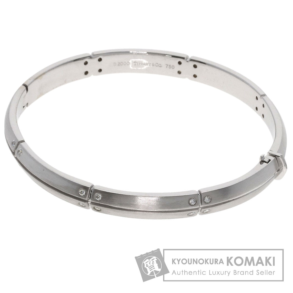 TIFFANY&Co. Streamerica Diamond Bangle Bracelet K18 White Gold Ladies [Used]