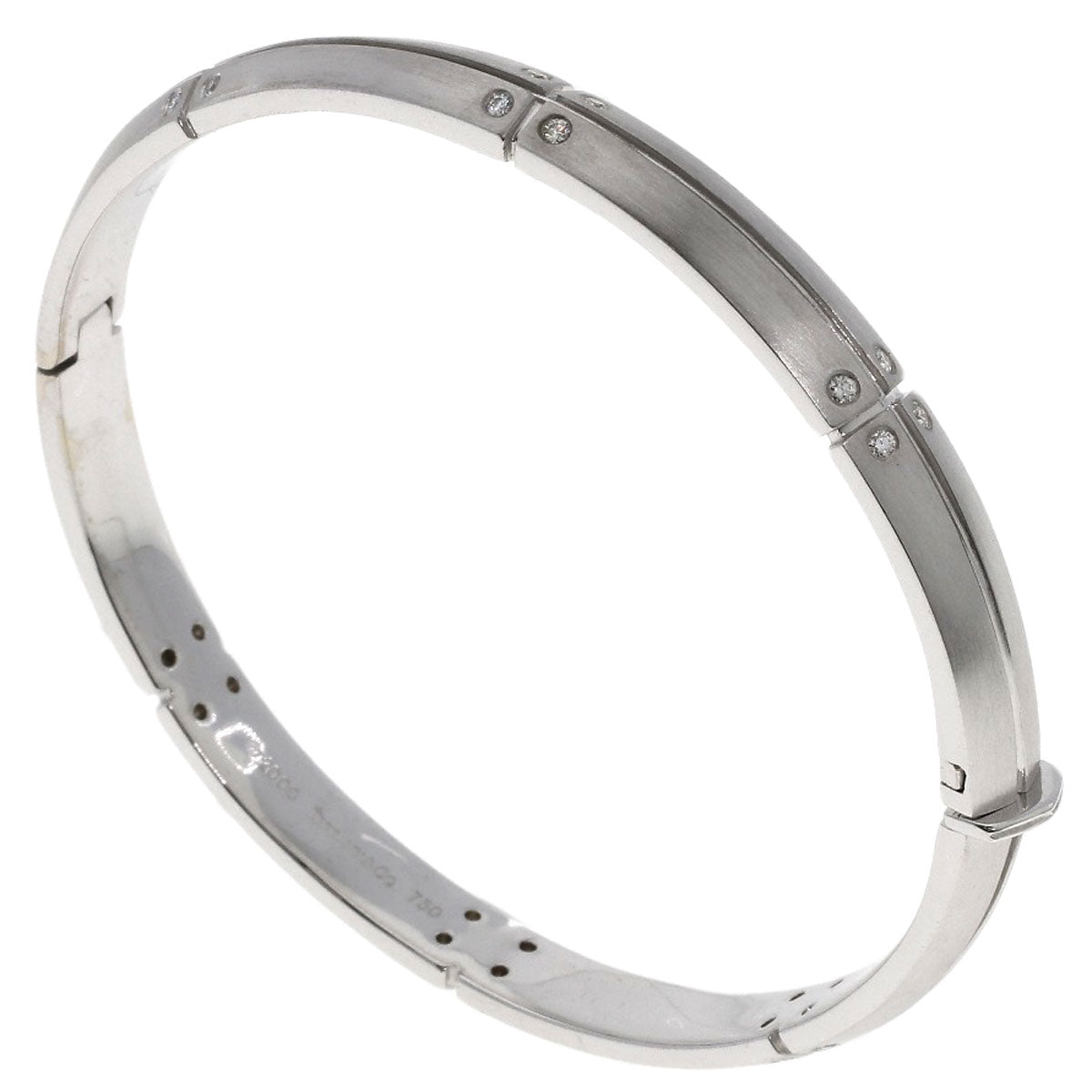 TIFFANY&Co. Streamerica Diamond Bangle Bracelet K18 White Gold Ladies [Used]