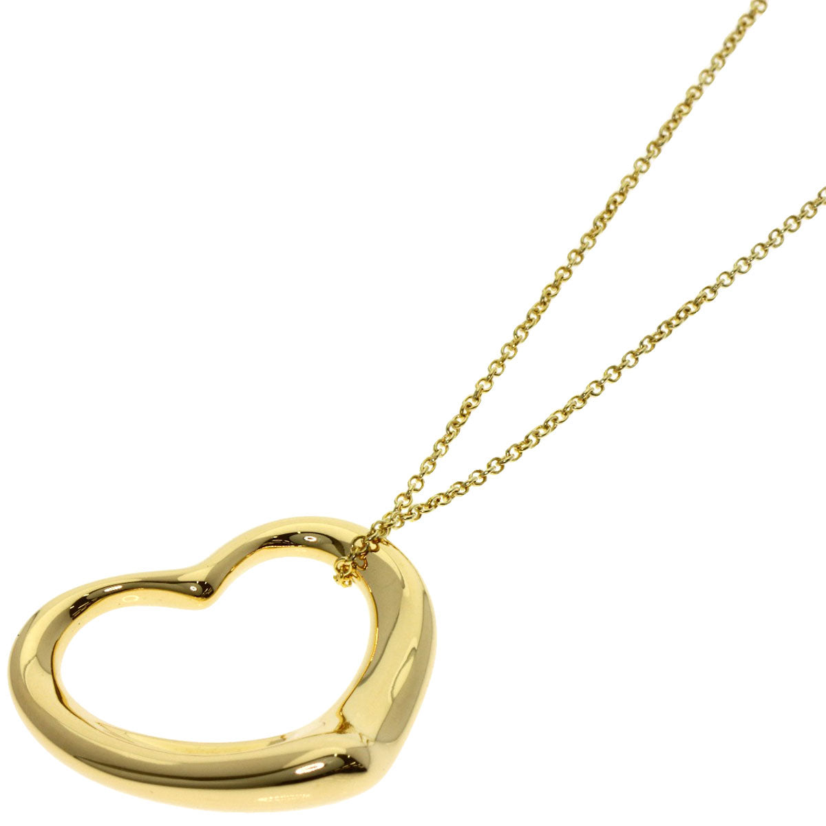 TIFFANY&Co. Open heart Necklace K18 Yellow Gold Ladies [Used]