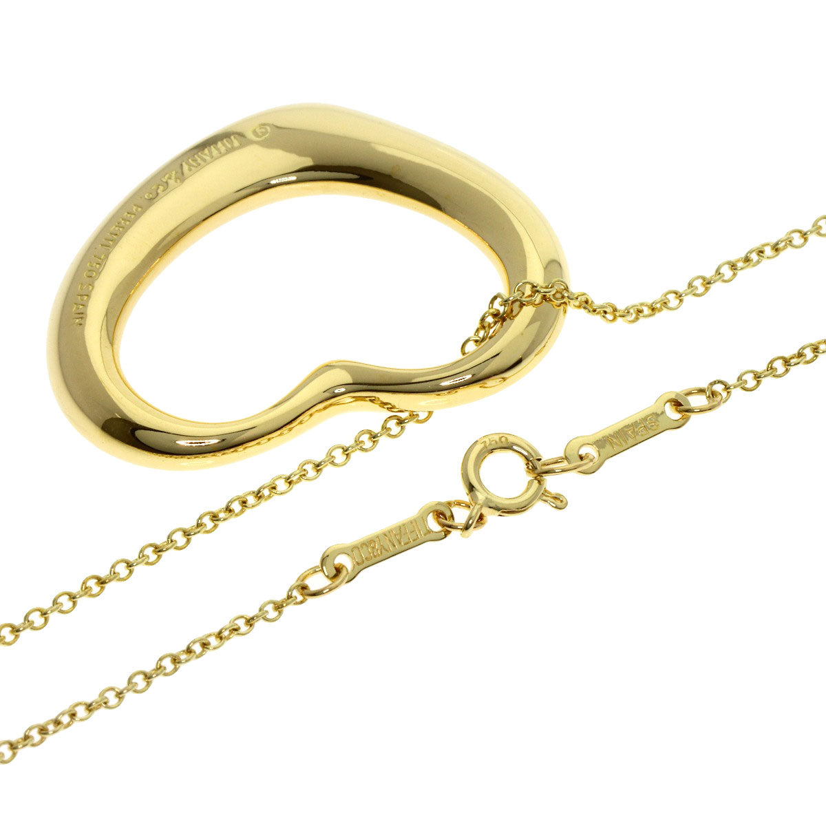 TIFFANY&Co. Open heart Necklace K18 Yellow Gold Ladies [Used]