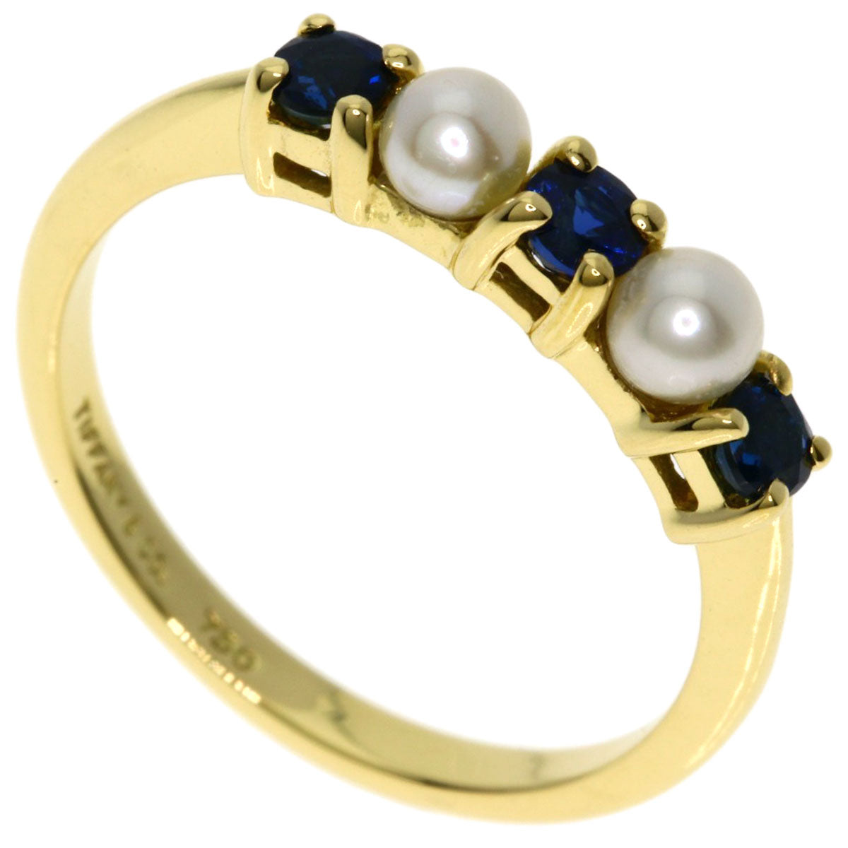 TIFFANY&Co. Pearl Pearl Sapphire Ring K18 Yellow Gold Ladies [Used]