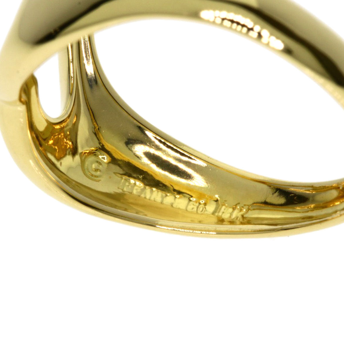 TIFFANY&Co. Open heart Ring K18 Yellow Gold Ladies [Used]