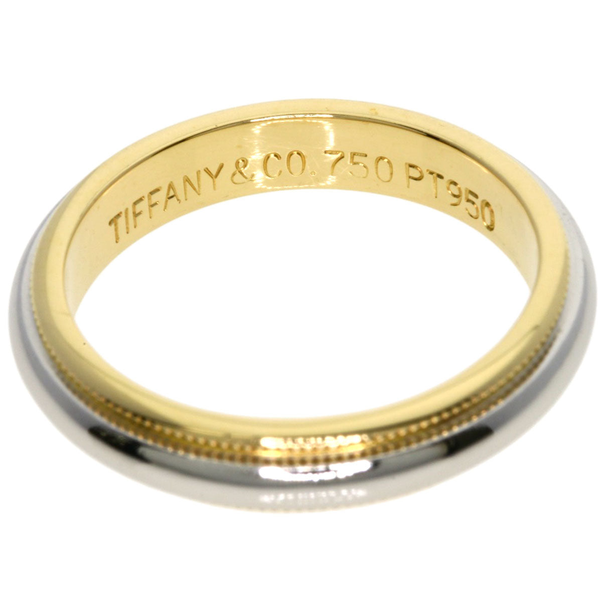 TIFFANY&Co. Milgrain Ring Platinum PT950 18K Yellow GoldLadies [Used]