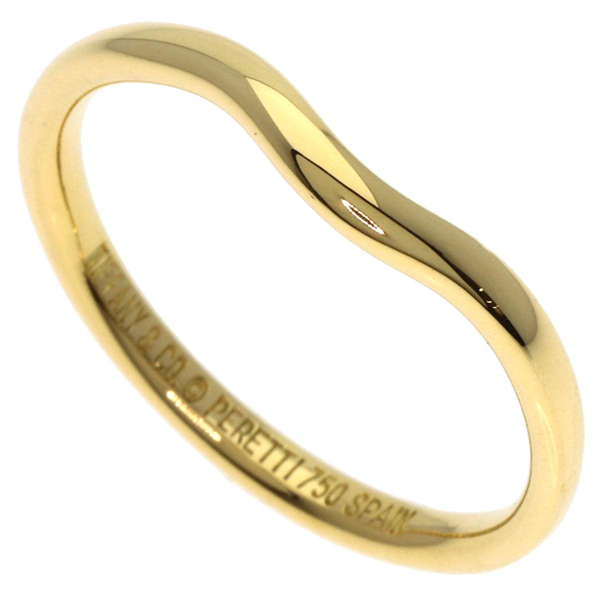 TIFFANY&Co. Curved band Ring K18 Yellow Gold Ladies [Used]