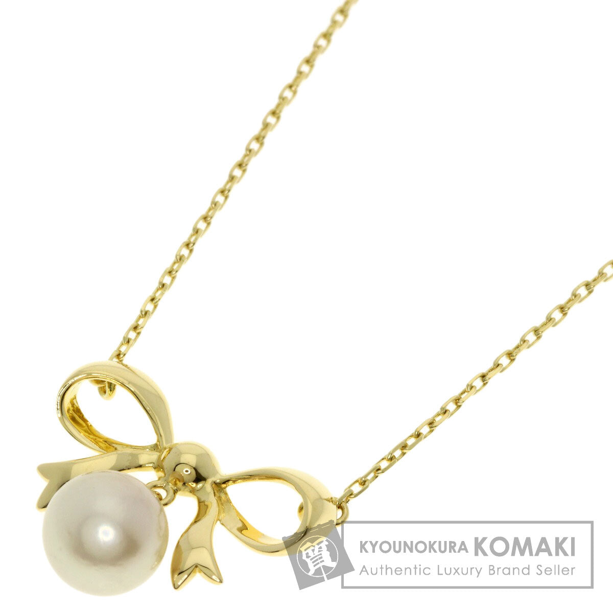 MIKIMOTO Pearl Pearl Ribbon Necklace K18 Yellow Gold Ladies [Used]
