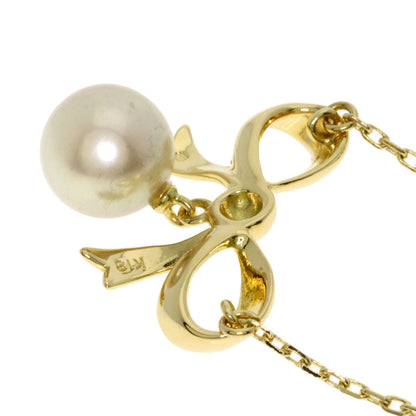 MIKIMOTO Pearl Pearl Ribbon Necklace K18 Yellow Gold Ladies [Used]