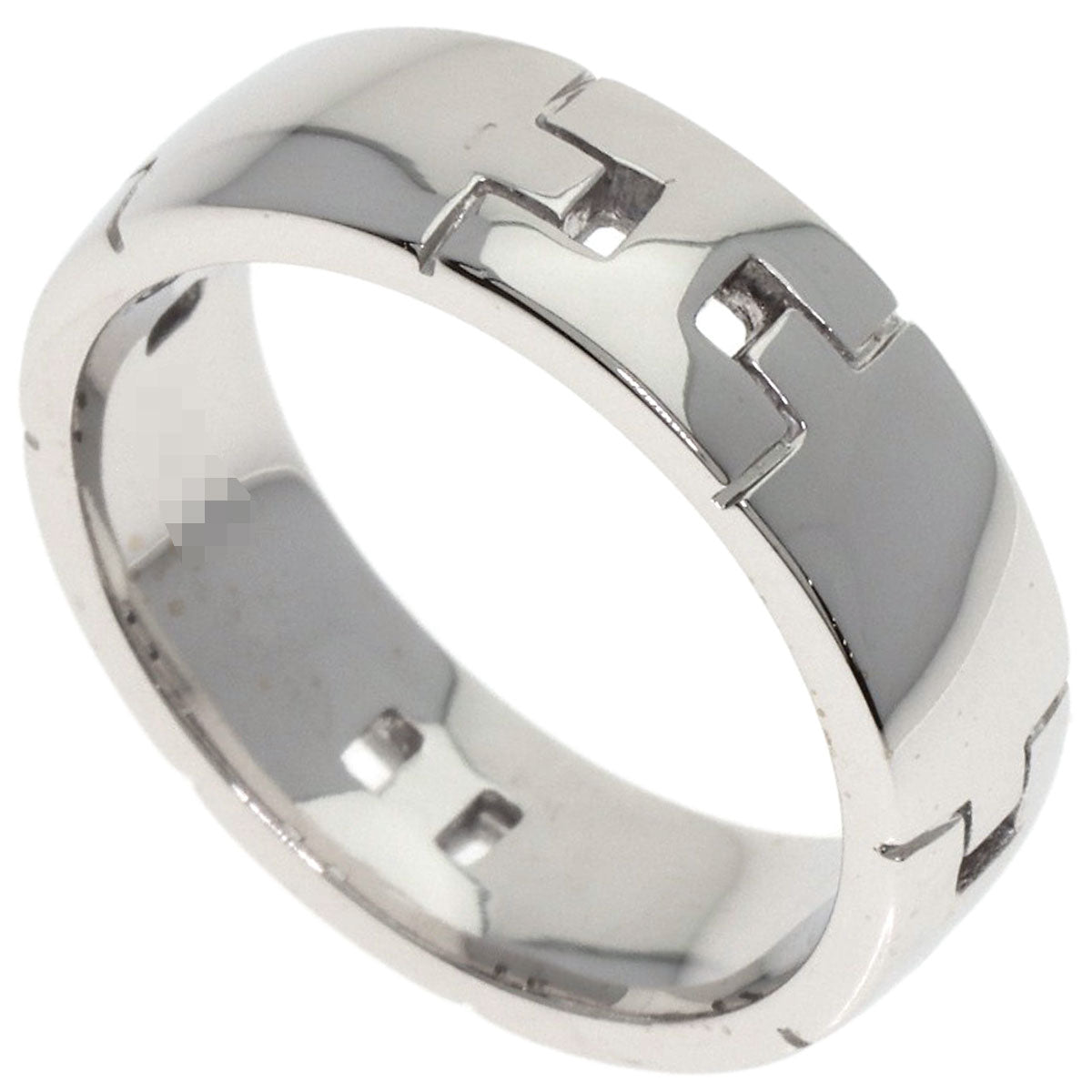HERMES Hercules # 50 Ring K18 White Gold Ladies [Used]