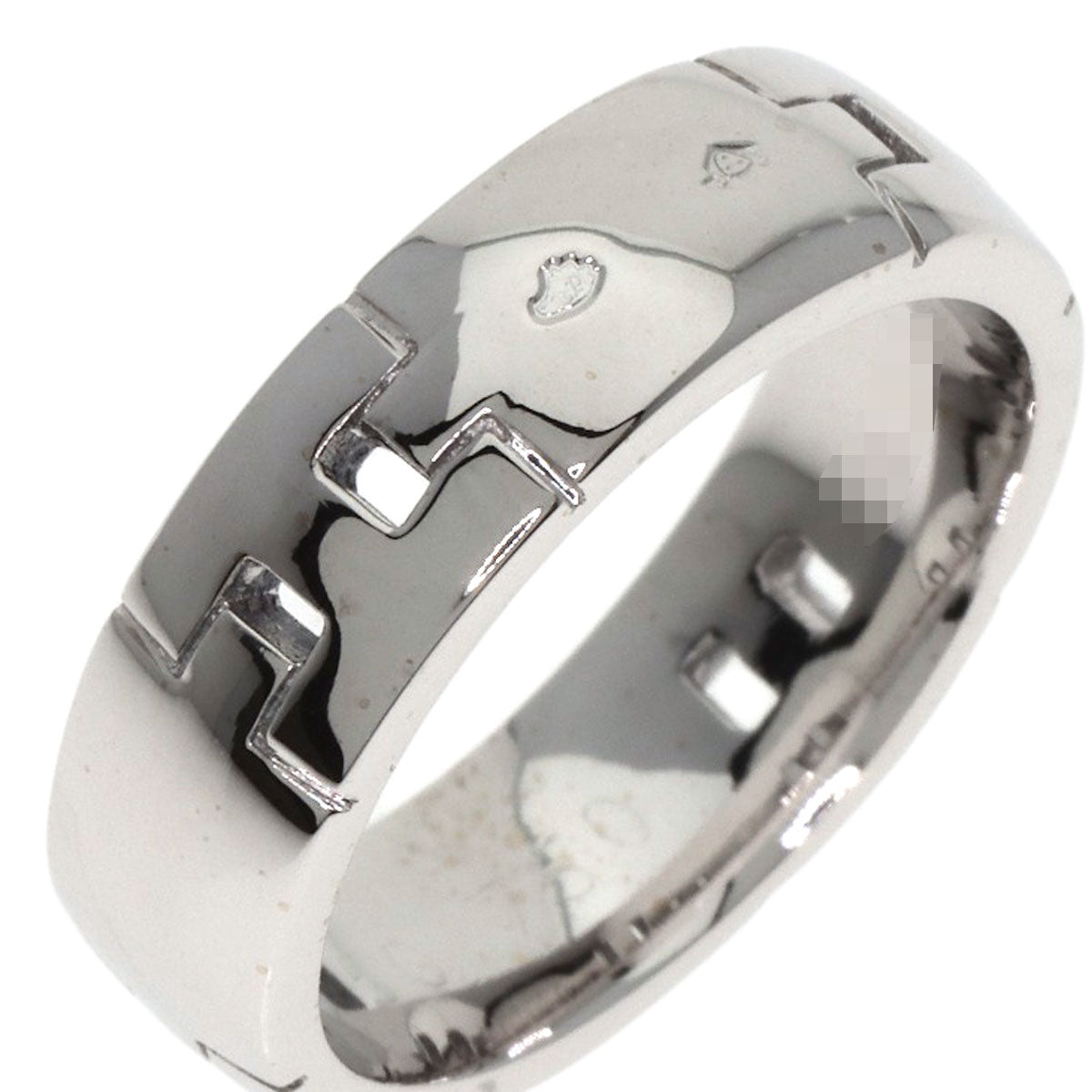 HERMES Hercules # 50 Ring K18 White Gold Ladies [Used]